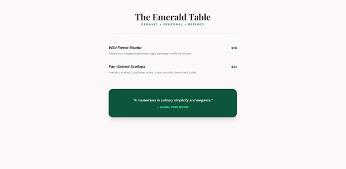 "A Sophisticated Digital Menu For