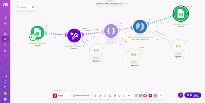 100% LinkedIn Outreach Automation with Make.com