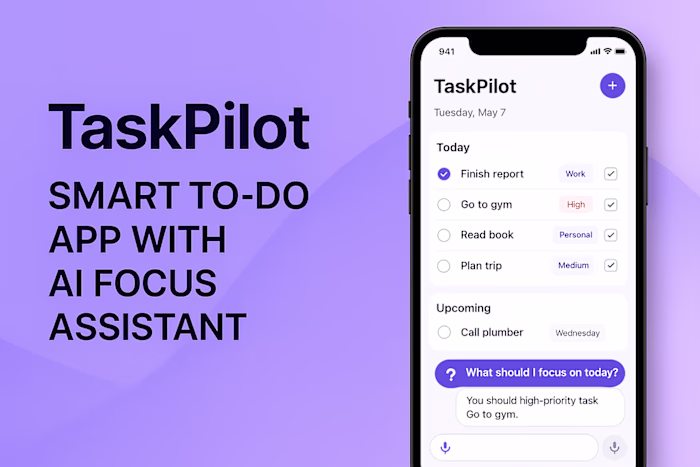 TaskPilot – Smart To-Do App with AI Focus Assistant