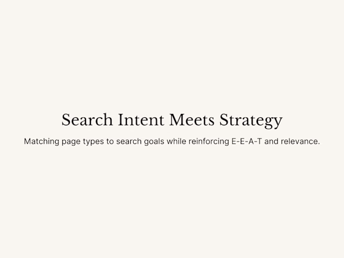 Search Intent Strategy