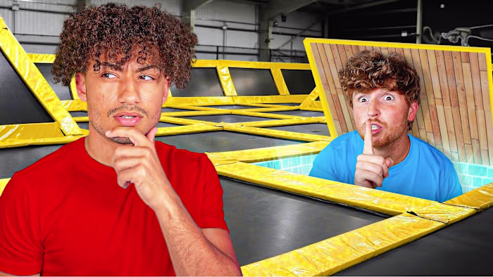 EXTREME HIDE & SEEK IN TRAMPOLINE PARK! - YouTube