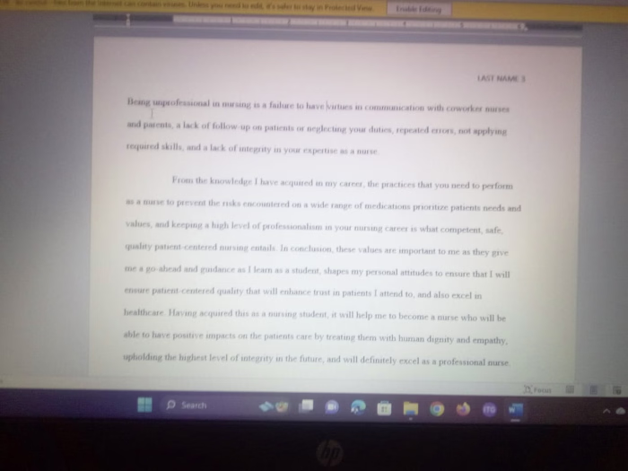 Professionalism in Nursing Career