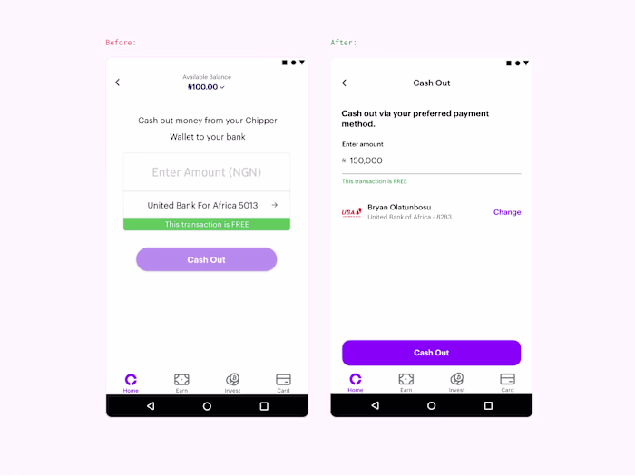 Cash Out Revamp | Mobile App Design