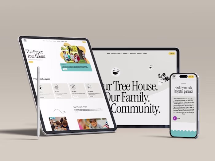 ThePaperTreeHouse - Website for a cognitive activity studio
