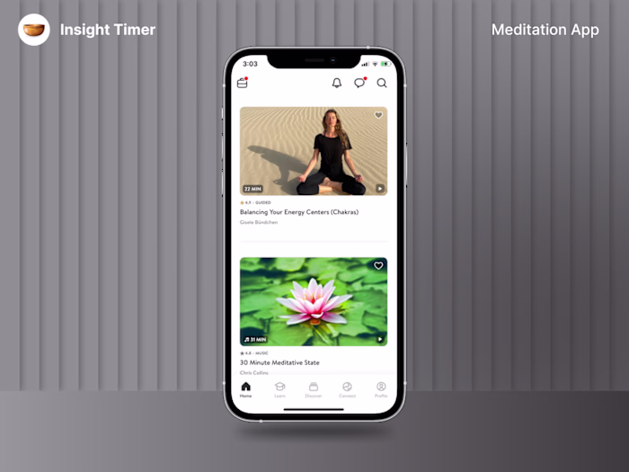 Insight Timer: UI/UX Design for Meditation Mobile App