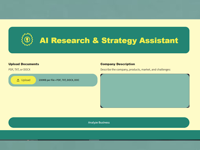 AI Research and Strategy Assistent