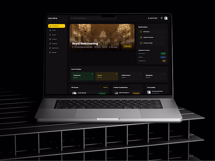 VELORA Luxury Event Dashboard