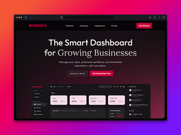 Nexora Landing Page in Framer
