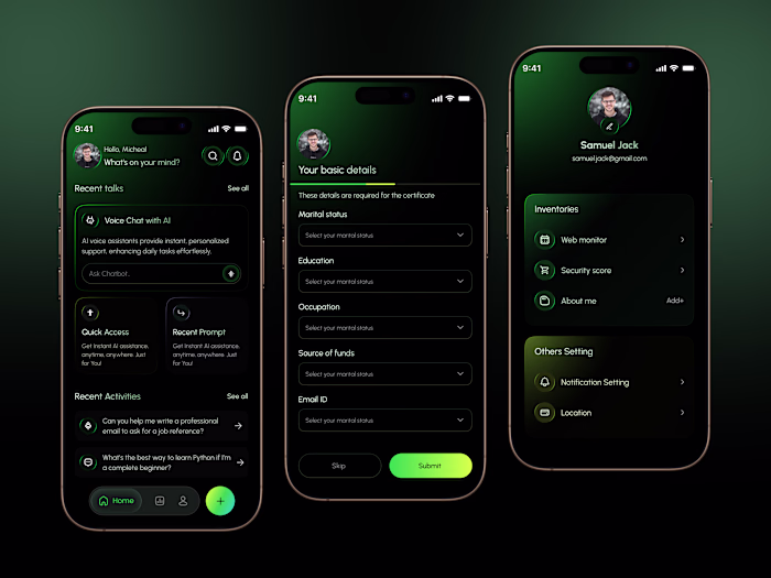 Mentor AI – Smart Learning & Chatbot Mobile App Concept Hell...