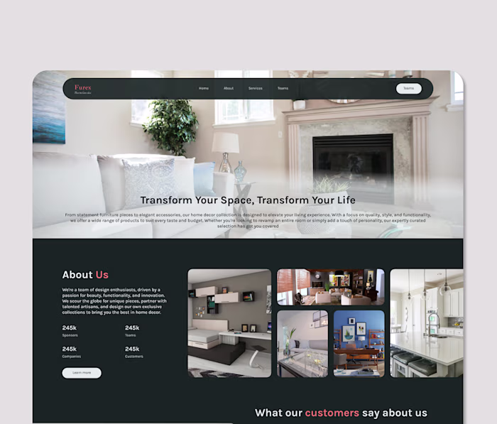 Home decor website design 