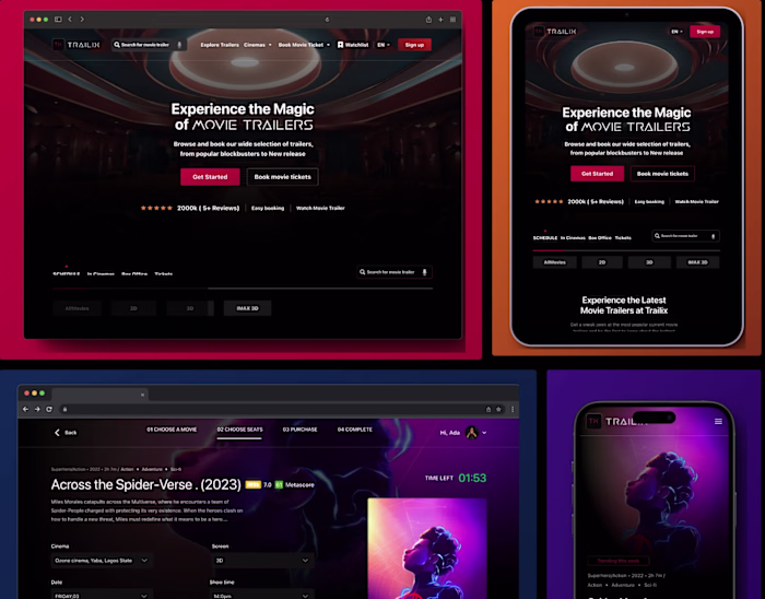Trailix- Movie Trailer,booking website, Case Study