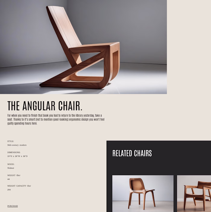 The angular chair - Visual Concepts/eCommerce