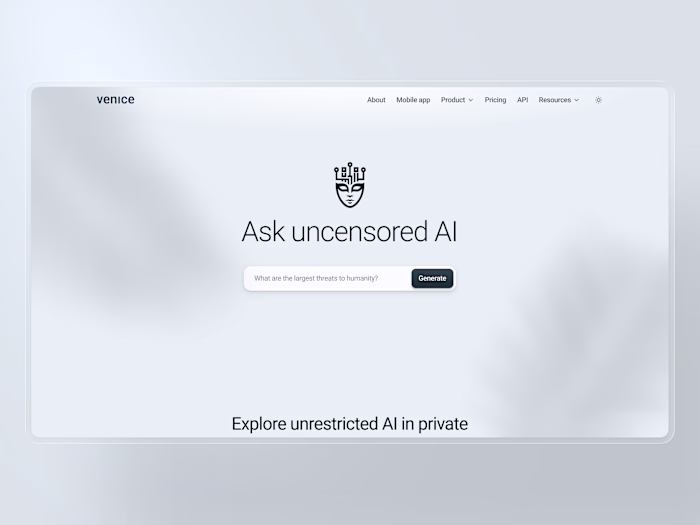 Venice AI | Platform Launch Design