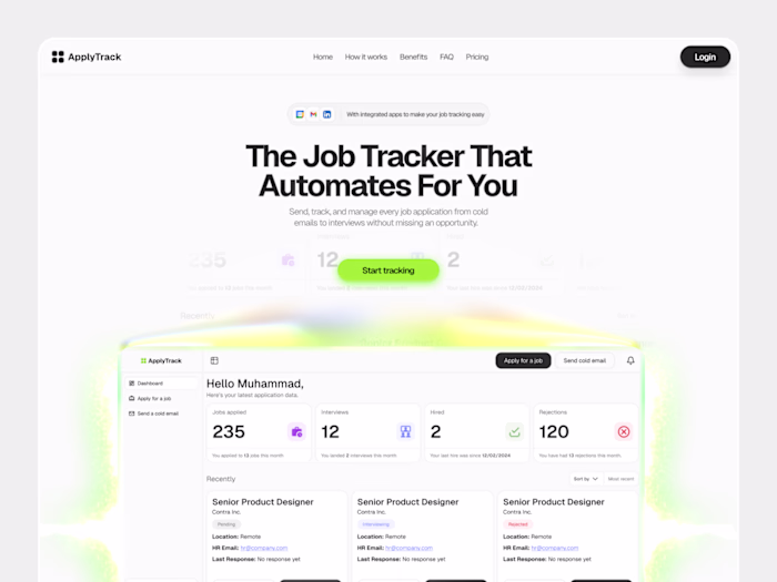 Applytrack Website: Inspired by Huly