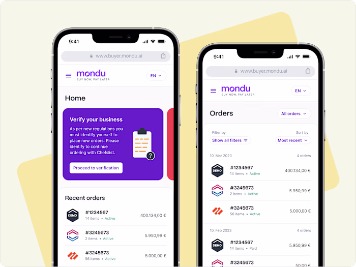 Portal for B2B BNPL buyers