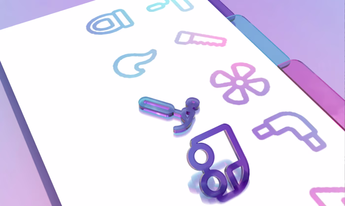 Glassmorphism icon Animation