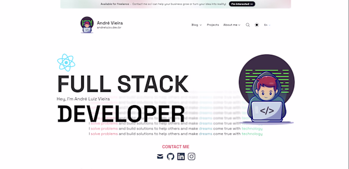 My personal Portfolio with integrated blog