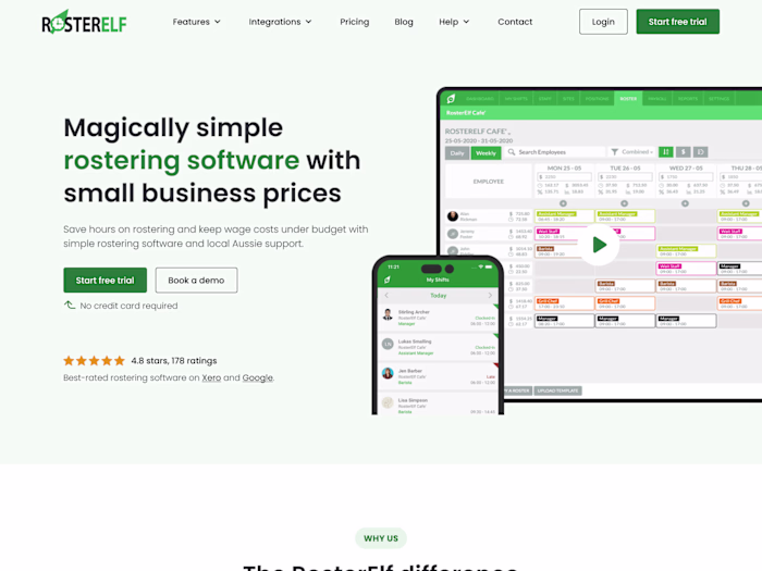 Rosting Software Website • Design
