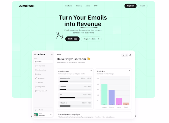 Mailwax - Landing Page