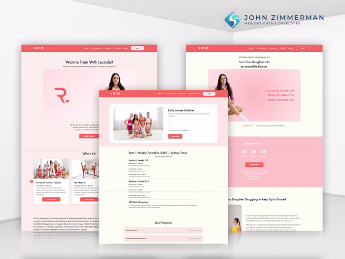 VR The Movement | Full Kajabi Website Rebuild