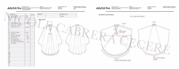 Technical Package and Surface Pattern designs for Apparel brand