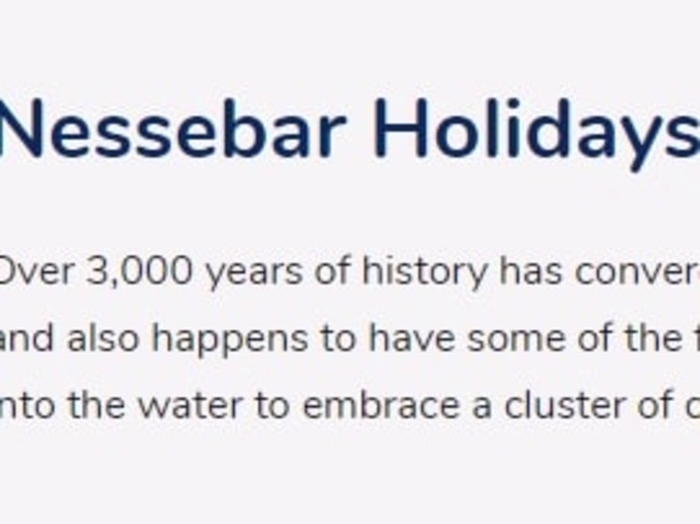 Nessebar Holidays - Landing Page