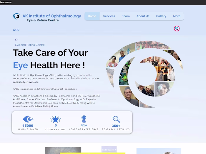 "Tailored Eye Hospital Website: From Concept to Creation"