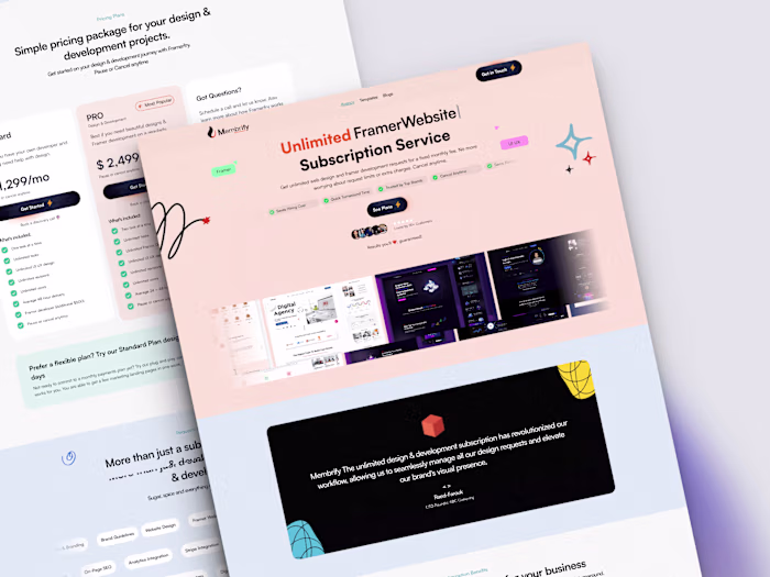 Subscription-Based Agency Website In Framer