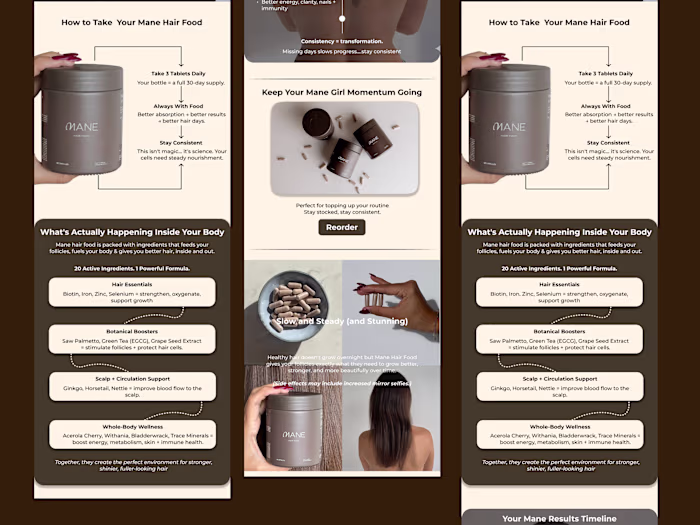Post purchase email for  Mane Hair Food
