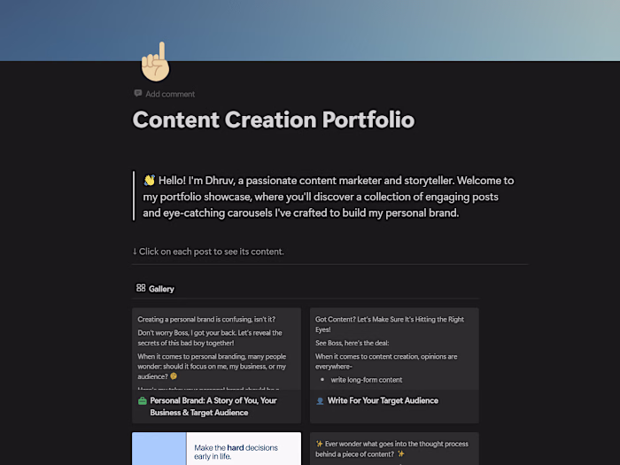 Content Creation for my Personal Brand