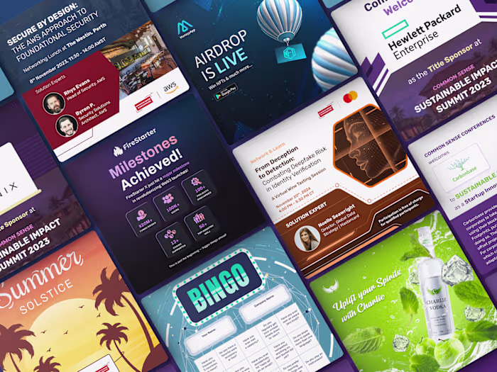 Social Media Post Designs for B2B & B2C companies