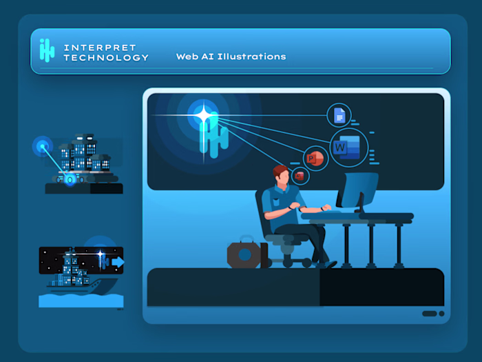 Professional illustrations for a technology company