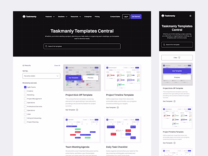 Taskmanly UI Kit - Task Management Templates Collection Page