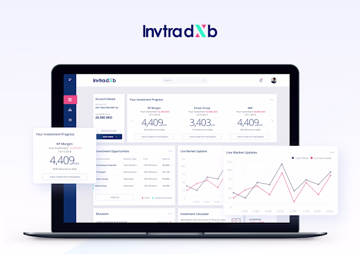 UX/UI Design for InvtraDXB Investment Platform