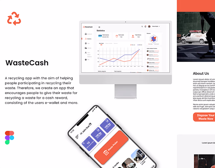 WasteCash Admin App & Landing Page