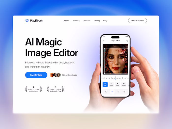 Pixeltouch Landing Page Design and Development