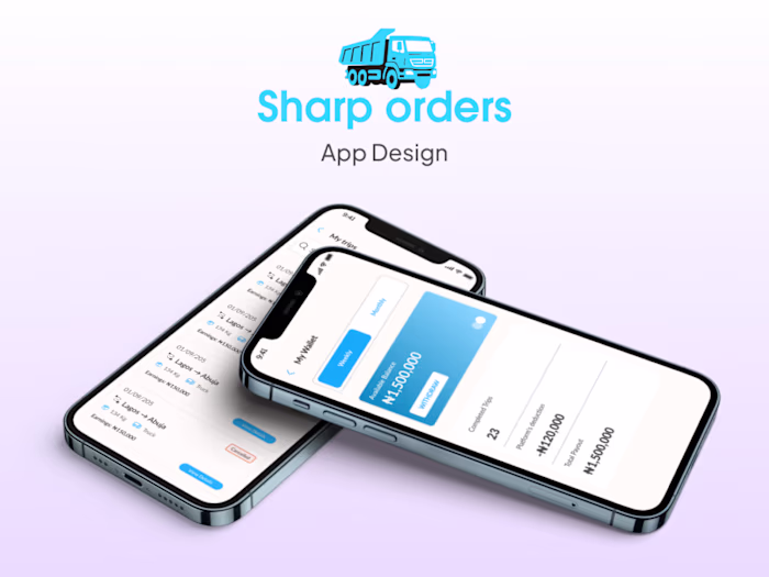 SharpOrders| UX design for app & admin dashboard 