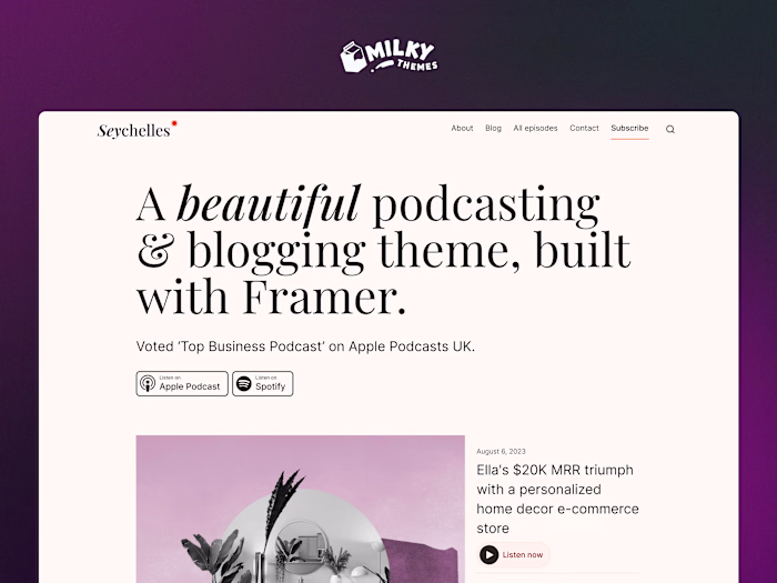 Seychelles – Podcast & Blogging template