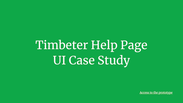 Timbeter Help Page - UI Case Study