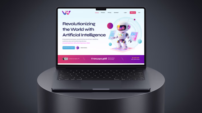Futuristic Website Design for Wawai AI Solutions