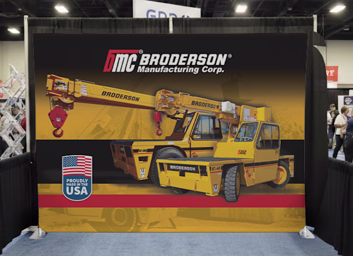 Trade show backdrop for Broderson