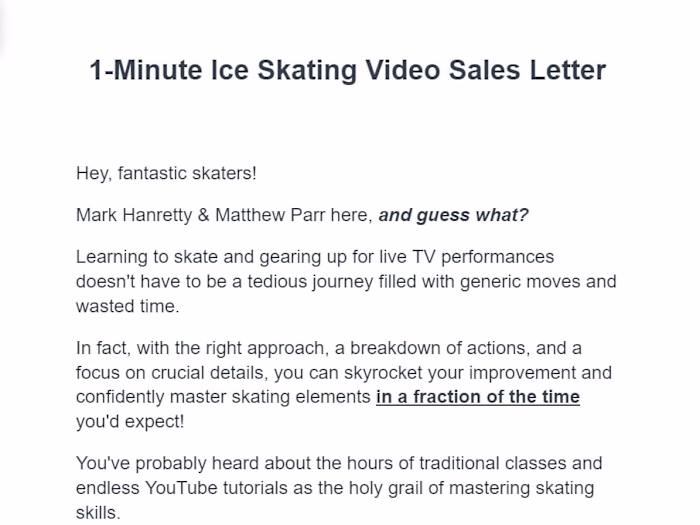 1-Minute Video Sales Letter Script
