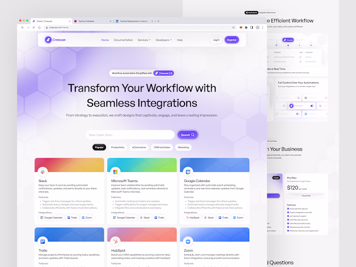 Creause - Integration Landing Page