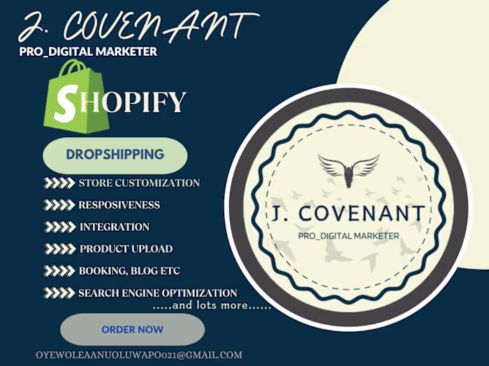 Shopify E-commerce store setup and optimization For Williams 