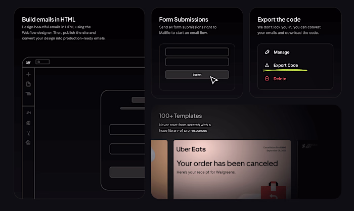Full Stack Application Development using Webflow Front-End