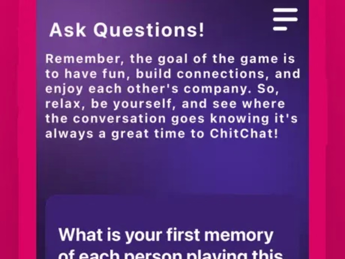 An app named Chit Chat Game on the AppStore