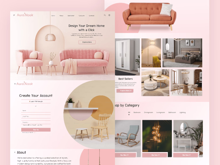 Aura Nook - WebDesign- UI/UX design - Landing Page