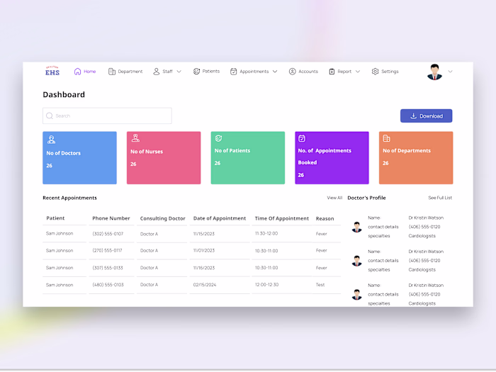 Skilltop EHS Healthcare Management Dashboard Design - UIUX