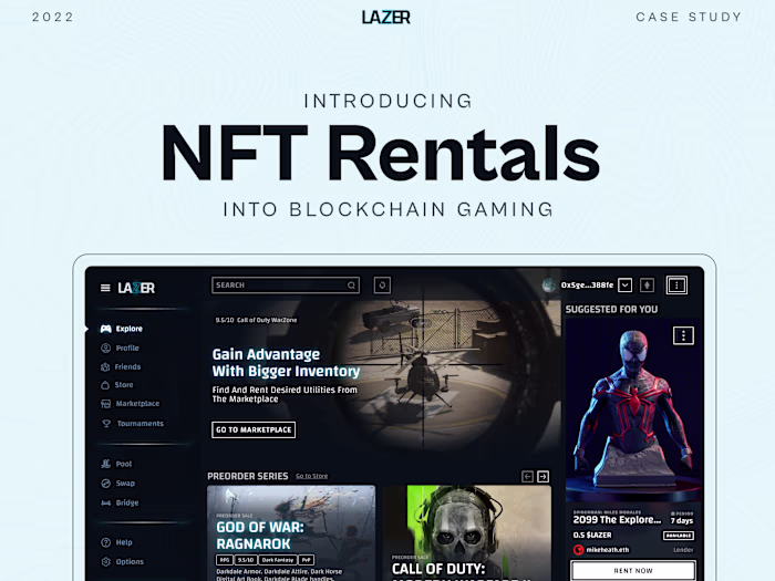 LAZER - Blockchain gaming ecosystem with NFT Rentals 