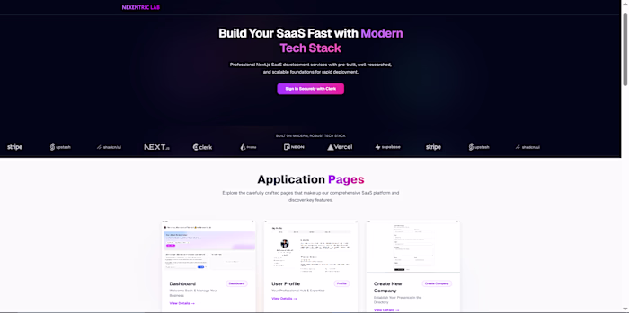 Professional SaaS style Full-Stack designed for MVP 
